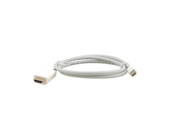 Kramer MiniDP > HDMI Kabel -  1,8 m DP++ Hvit 